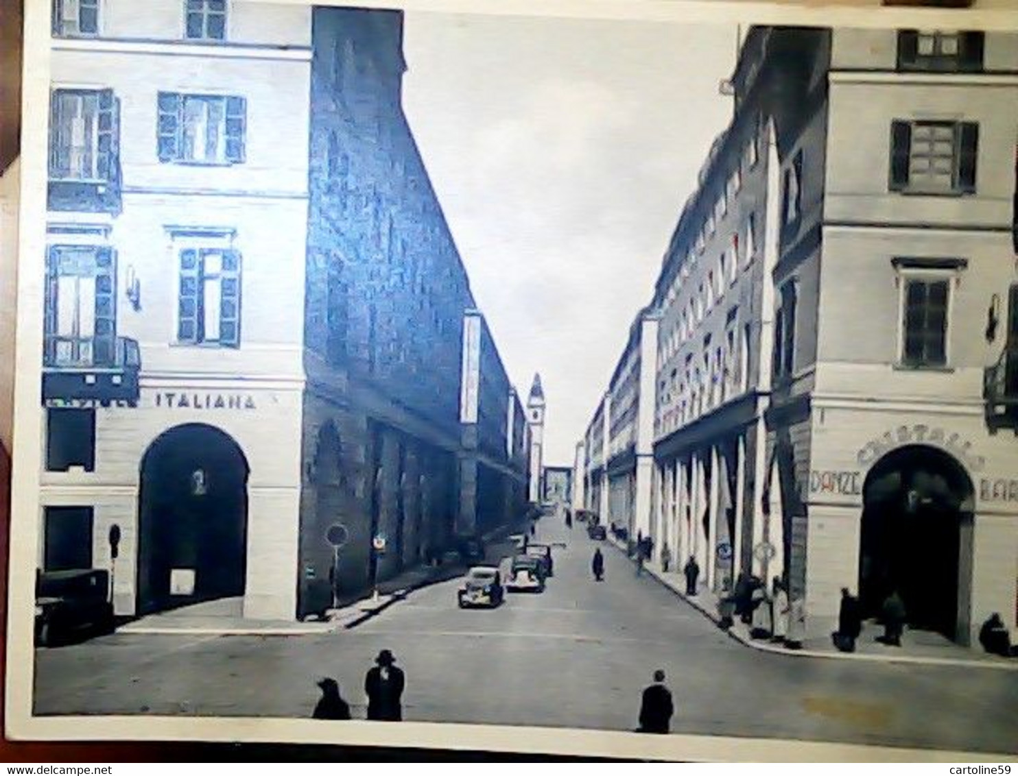 TORINO INSEGNE PUBBLICITARIE VIA ROMA BAR CRISTALLO DANZE VB1955 JA5278 - Cafes, Hotels & Restaurants