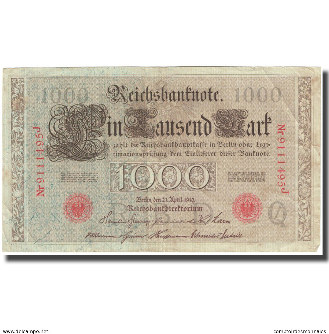 Billet, Allemagne, 1000 Mark, 1910, 1910-04-21, KM:44a, TTB - …-1871: Altdeutschland