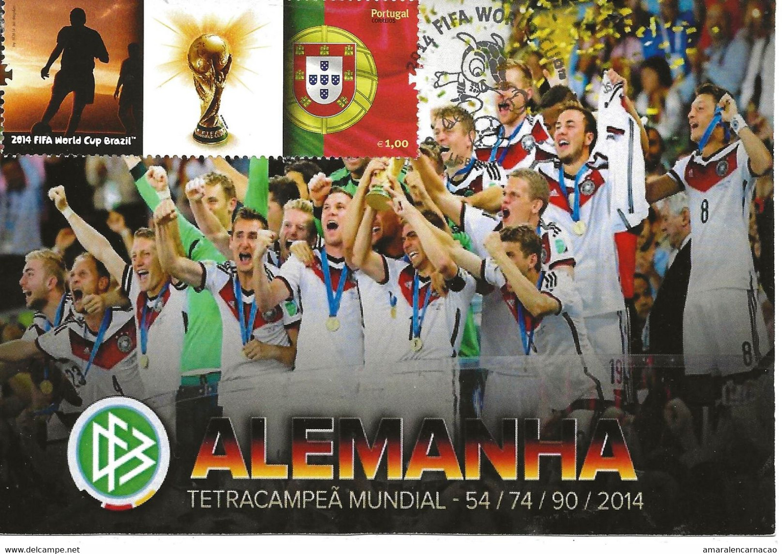 CARTE MAXIMUM - MAXIMUM CARD - MAXIMUM KARTE -  PORTUGAL - FOOTBALL - COUPE DU MONDE - 2014 BRÈSIL - ALLEMAGNE CHAMPION - 2014 – Brésil