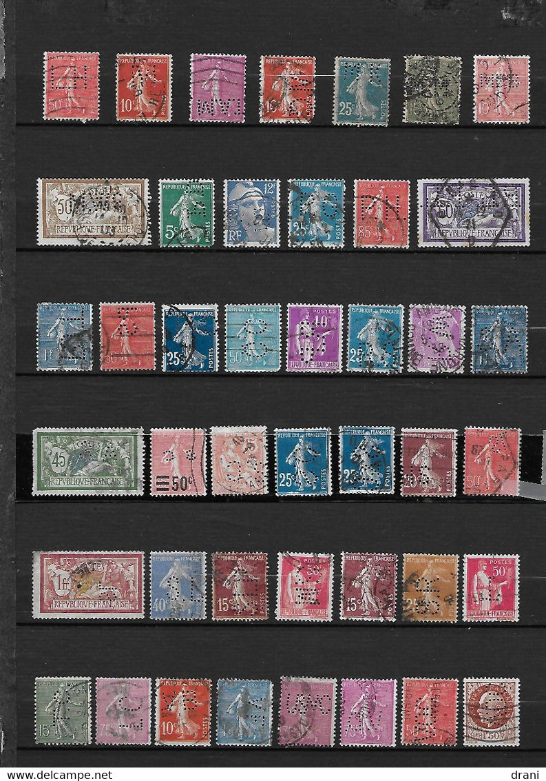 Perforés FRANCE - 85 Timbres - Usados