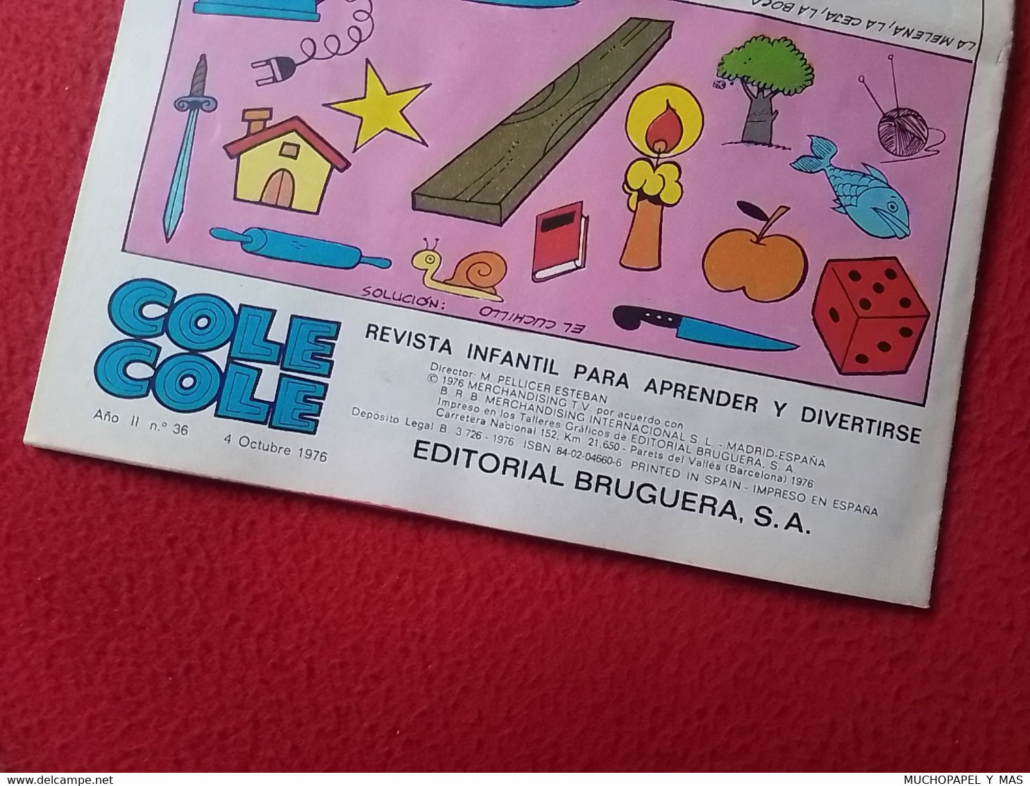 ANTIGUA REVISTA INFANTIL COMIC TEBEO COLE COLE GABY FOFO MILIKI Y FOFITO Nº 36 OCT. 1976 BRUGUERA LOS PAYASOS DE LA TELE