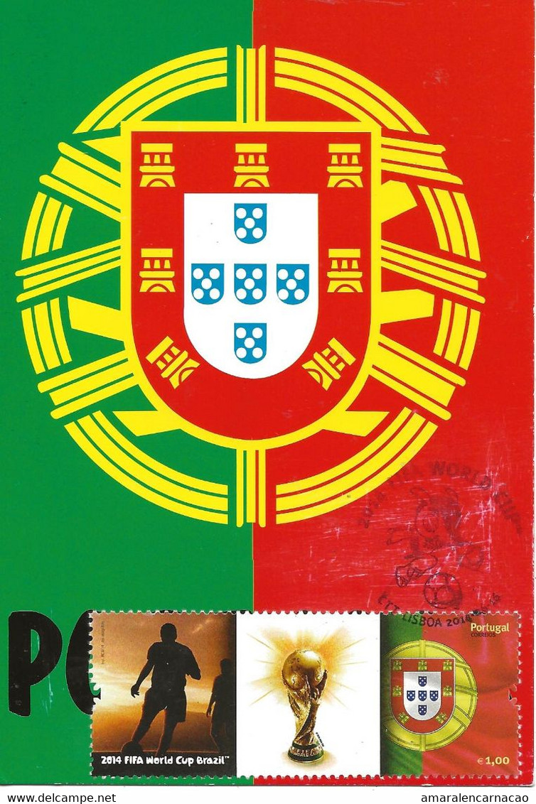 CARTE MAXIMUM - MAXIMUM CARD - CARTOLINA MAXIMA - MAXIMUM KARTE - MAXICARD - PORTUGAL - FOOTBALL - DRAPEAU - 2014 – Brésil