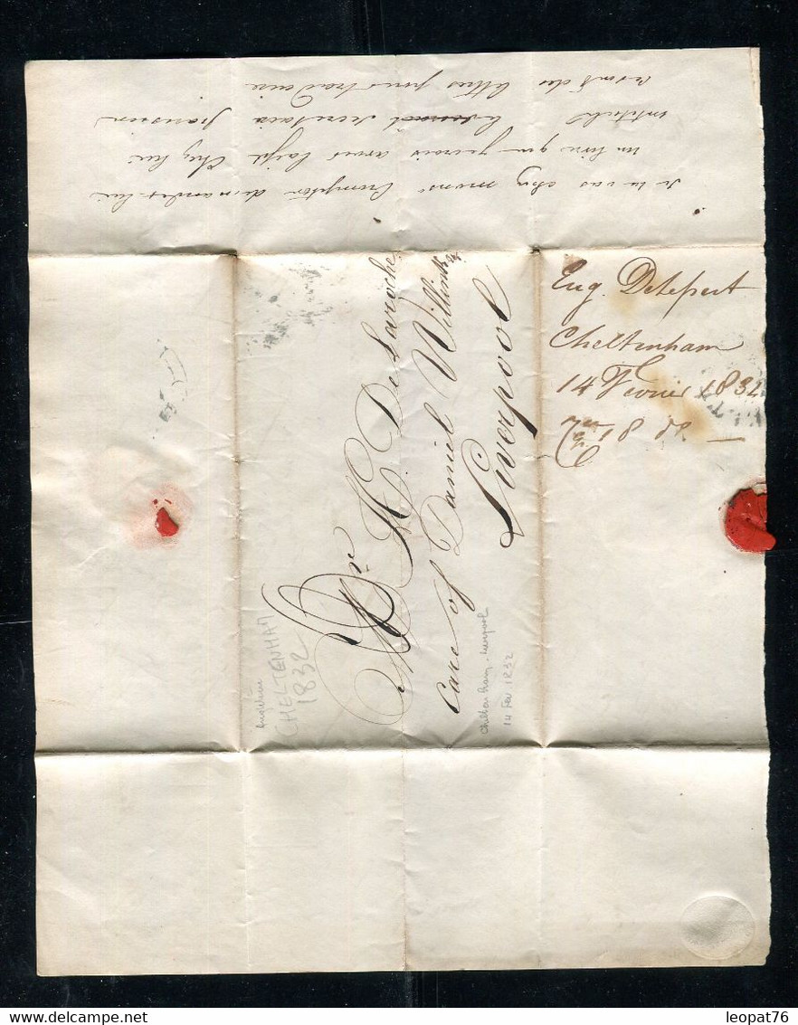 Grande Bretagne - Lettre Cachetée Avec Texte De Cheltenham Pour Liverpool En 1832 - N 304 - ...-1840 Precursores