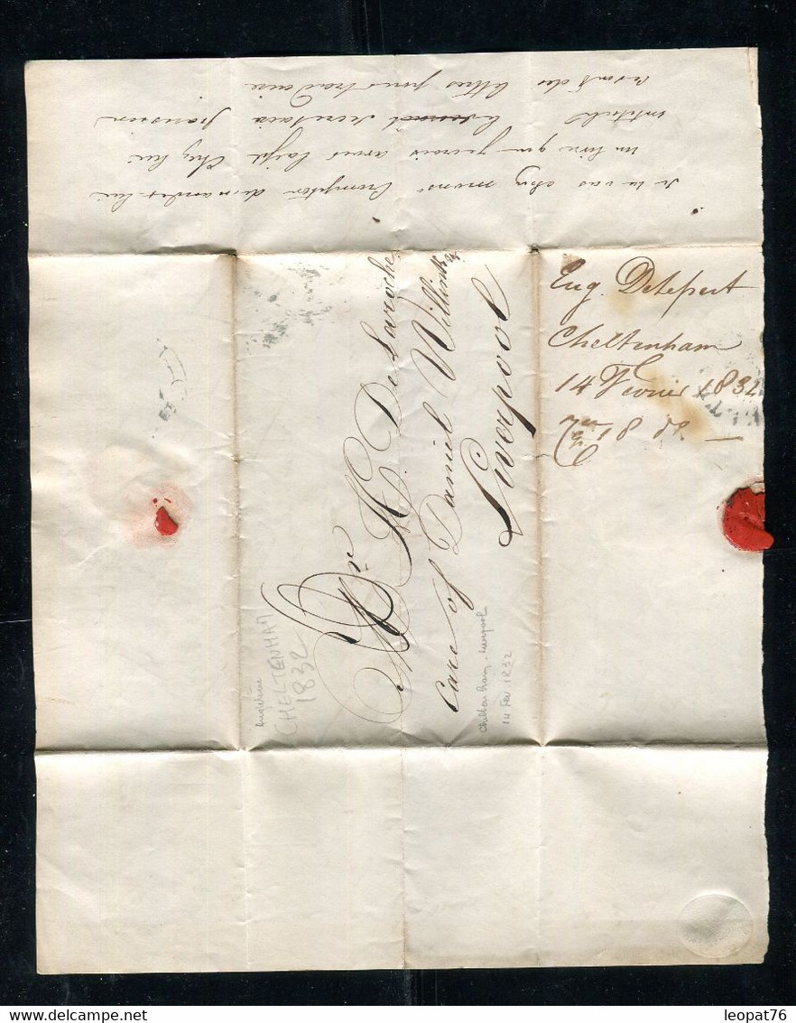 Grande Bretagne - Lettre Cachetée Avec Texte De Cheltenham Pour Liverpool En 1832 - N 304 - ...-1840 Préphilatélie