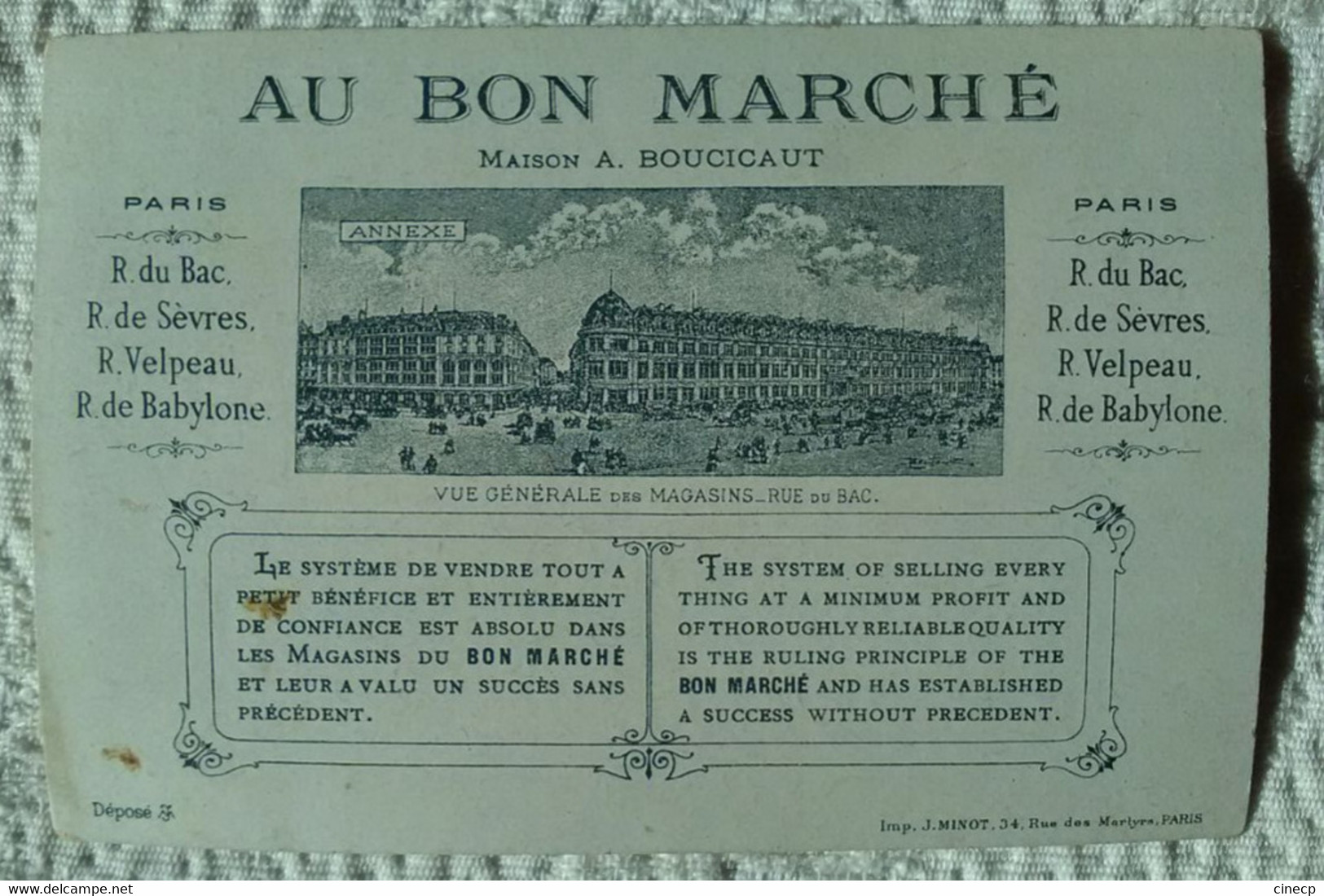 AU BON MARCHE PARIS CHROMO " Sur Le Pont D' Avignon " Chanson Enfants Dans La Danse Décor Doré - Au Bon Marché