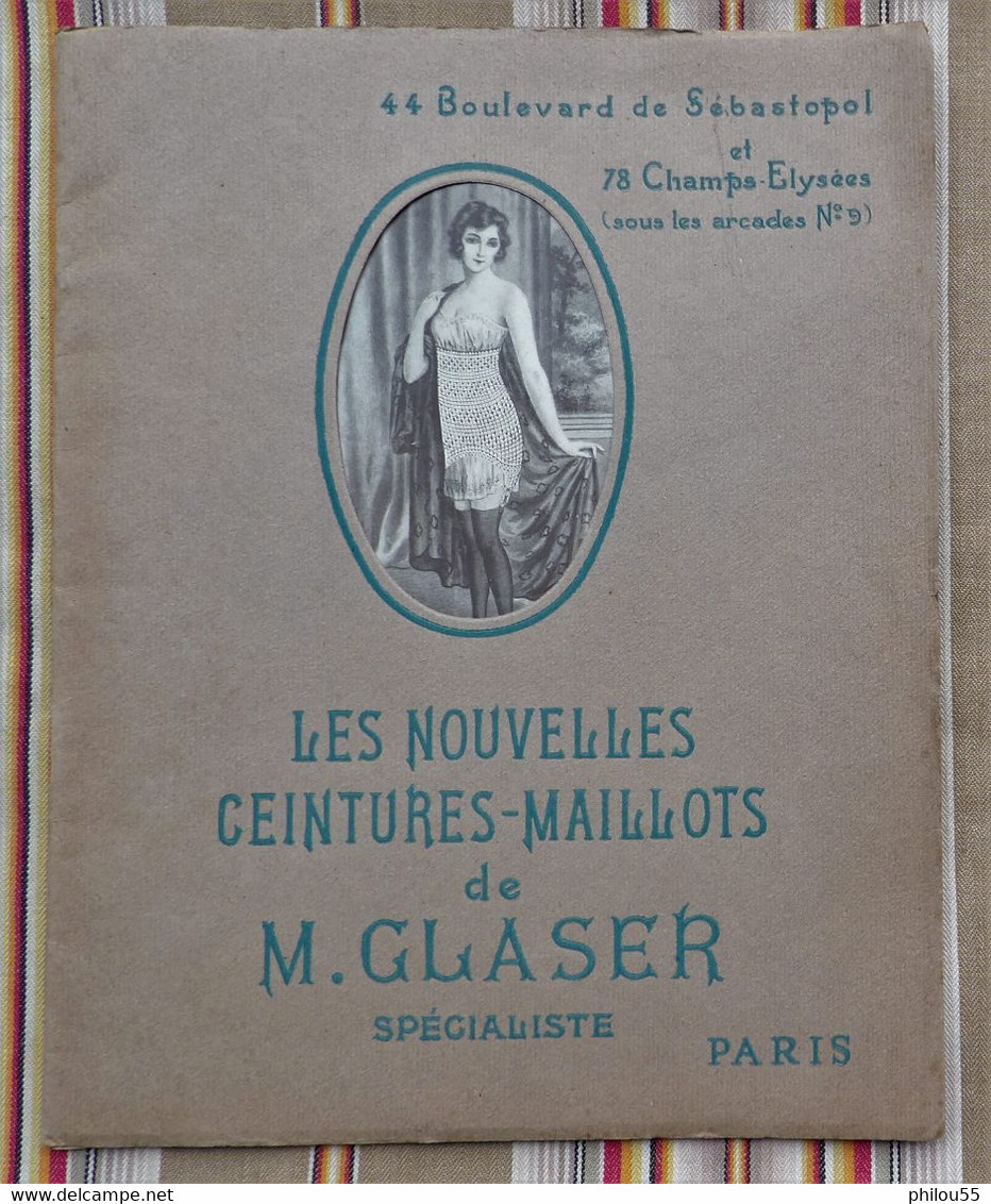 Catalogue 75 PARIS 3e Et 8e 1928 Ceintures Maillots M. GLASER Corsets Soutiens Gorge Pessaires  Coussins - Literatur