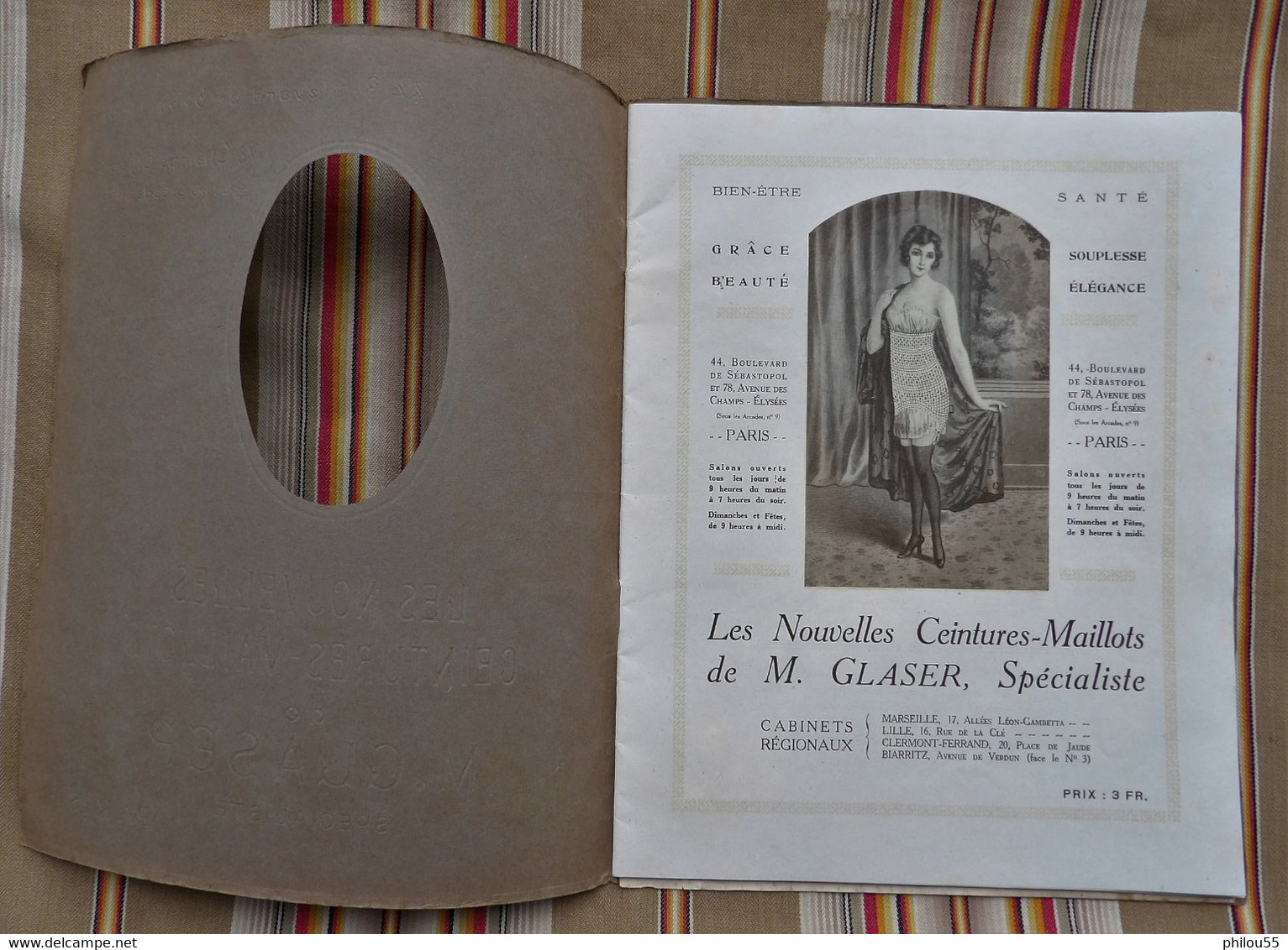 Catalogue 75 PARIS 3e Et 8e 1928 Ceintures Maillots M. GLASER Corsets Soutiens Gorge Pessaires  Coussins - Literature