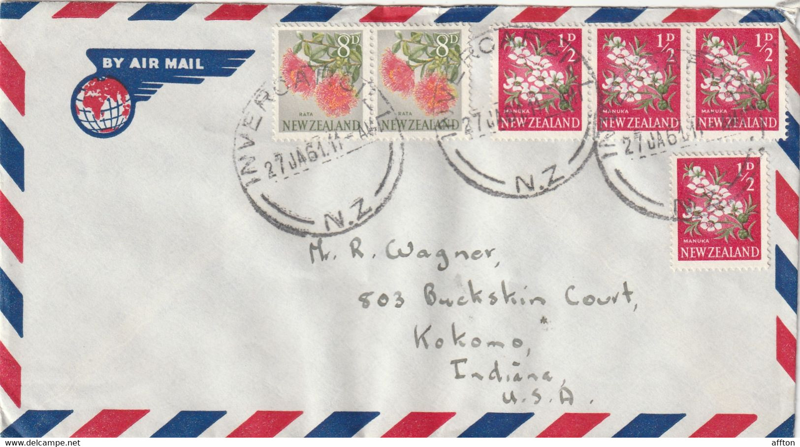 New Zealand Cover Mailed To USA - Cartas & Documentos