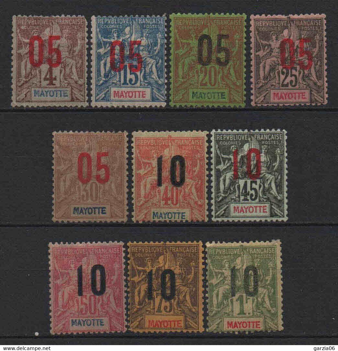Mayotte - 1912   -  N° 22 à 31   Neufs * - MLH - Neufs
