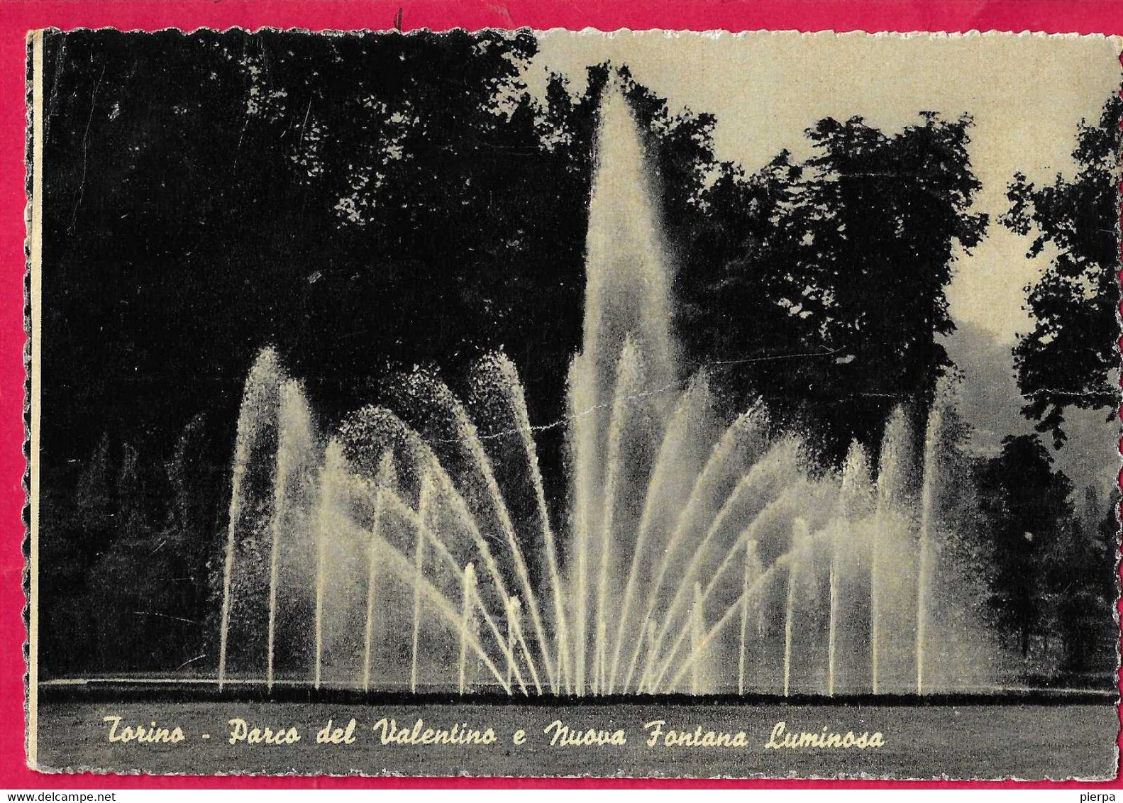 TORINO -PARCO VALENTINO - NUOVA FONTANA LUMINOSA - VIAGGIATA 1961 - Parques & Jardines