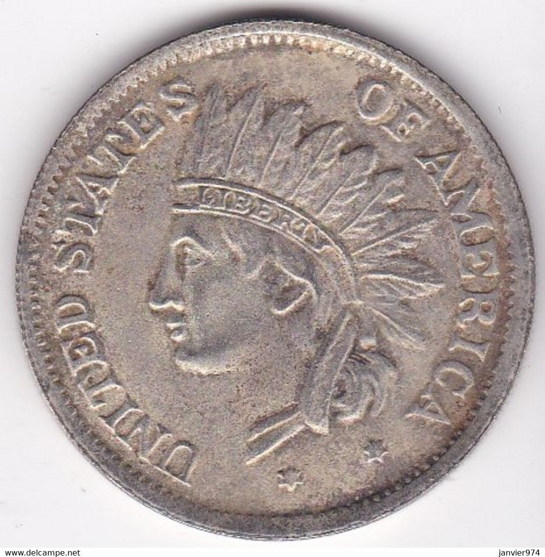 Etats Unis 1 Dollar 1851 Tête Indien , Faux , Copie - Andere & Zonder Classificatie