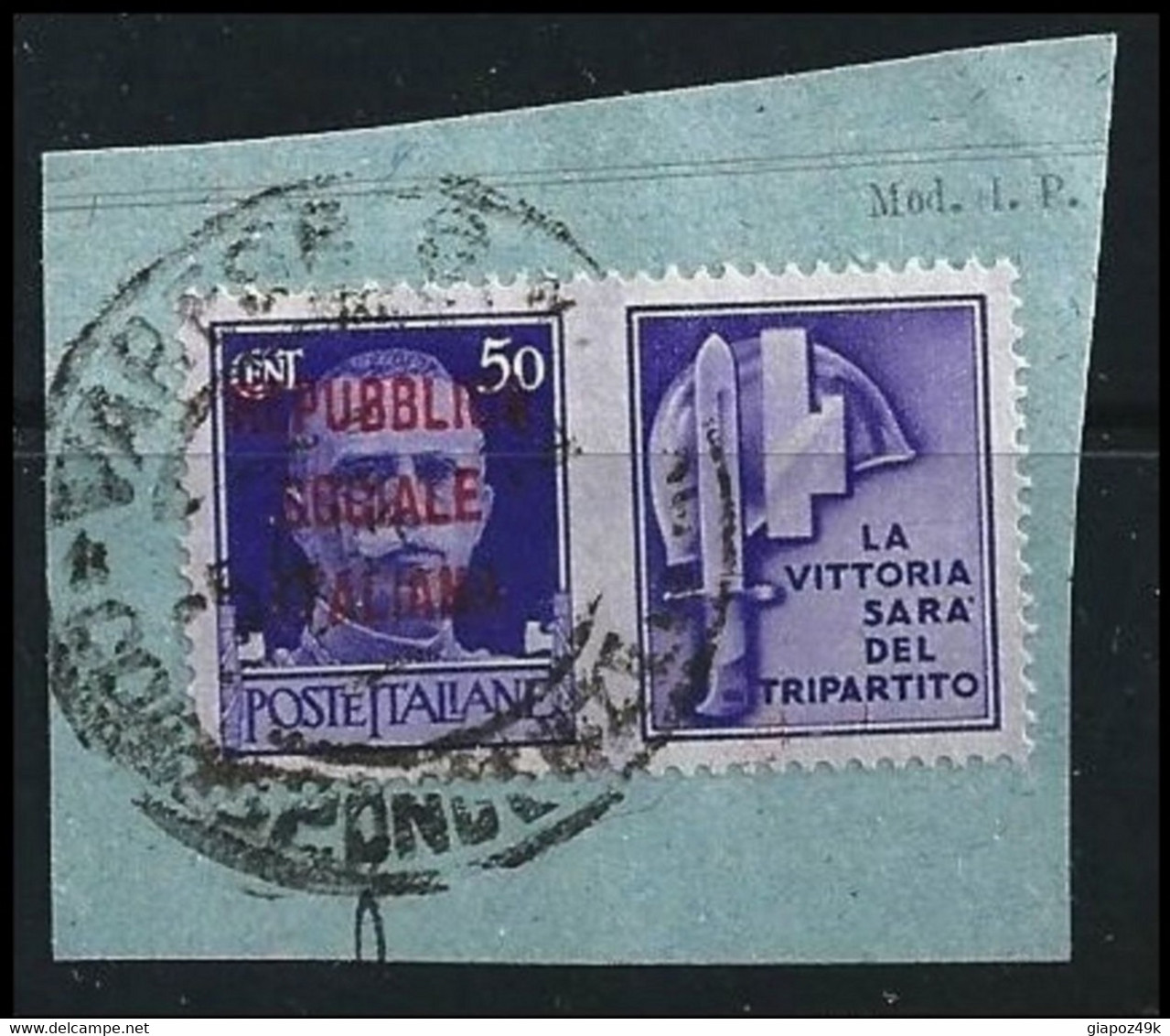 ● ITALIA  R.S.I. 1944 ֍ Propaganda GUERRA ● N.° 36 Usato Su Frammento Varese  Cat. ? € ️ Lotto N. 1125 ️ - Propagande De Guerre