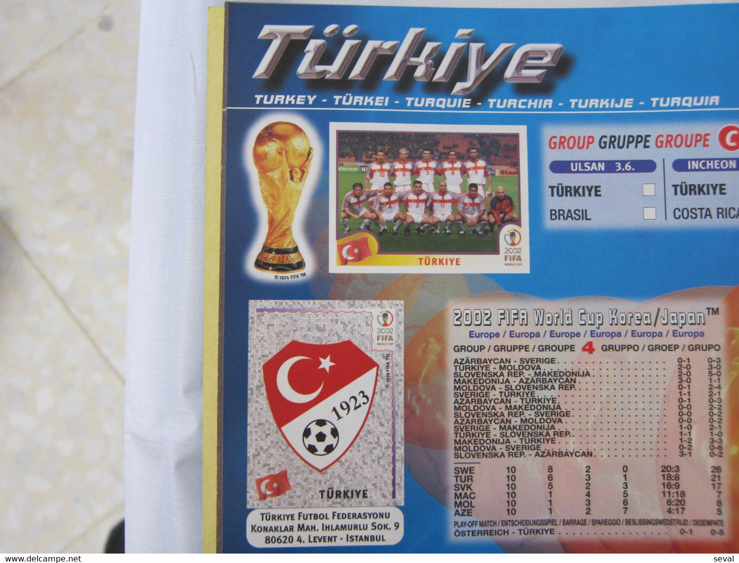 Panini KOREA JAPAN 2002 Mundial Football Album Rare Reproduction pls see DESCRIPTION