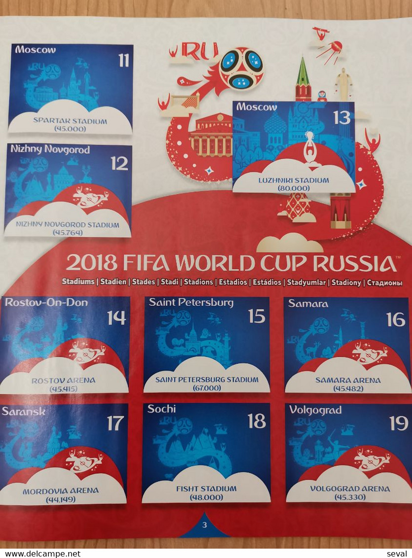 Panini 2018 Mundial Russia EMPTY Football ORIGINAL From CYPRUS +6 Stickers - Autres & Non Classés