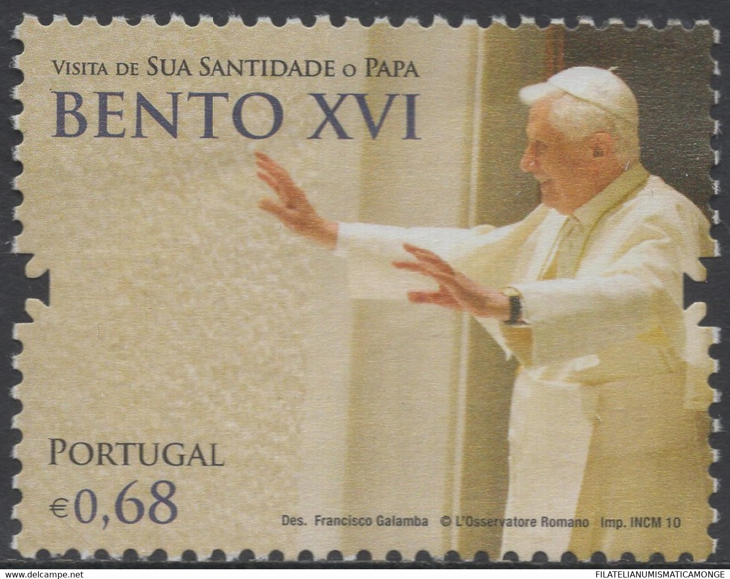 Portugal 2010 Correo 3490 **/MNH Benedicto XVI. (1val.) - Neufs