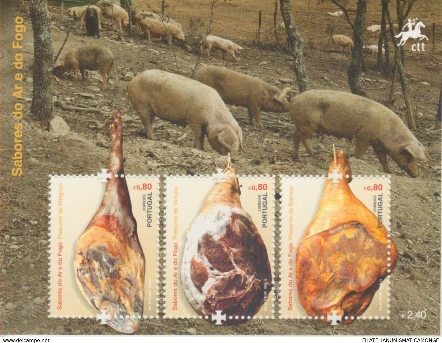 Portugal 2012 Hojas Bloque 344 **/MNH Gastronomía : Jamon Artesano - Neufs