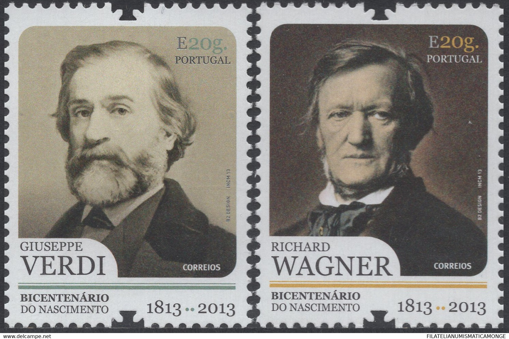 Portugal 2013 Correo 3787/88 **/MNH Bicentenario Verdi /Wagner. (2val.) - Neufs
