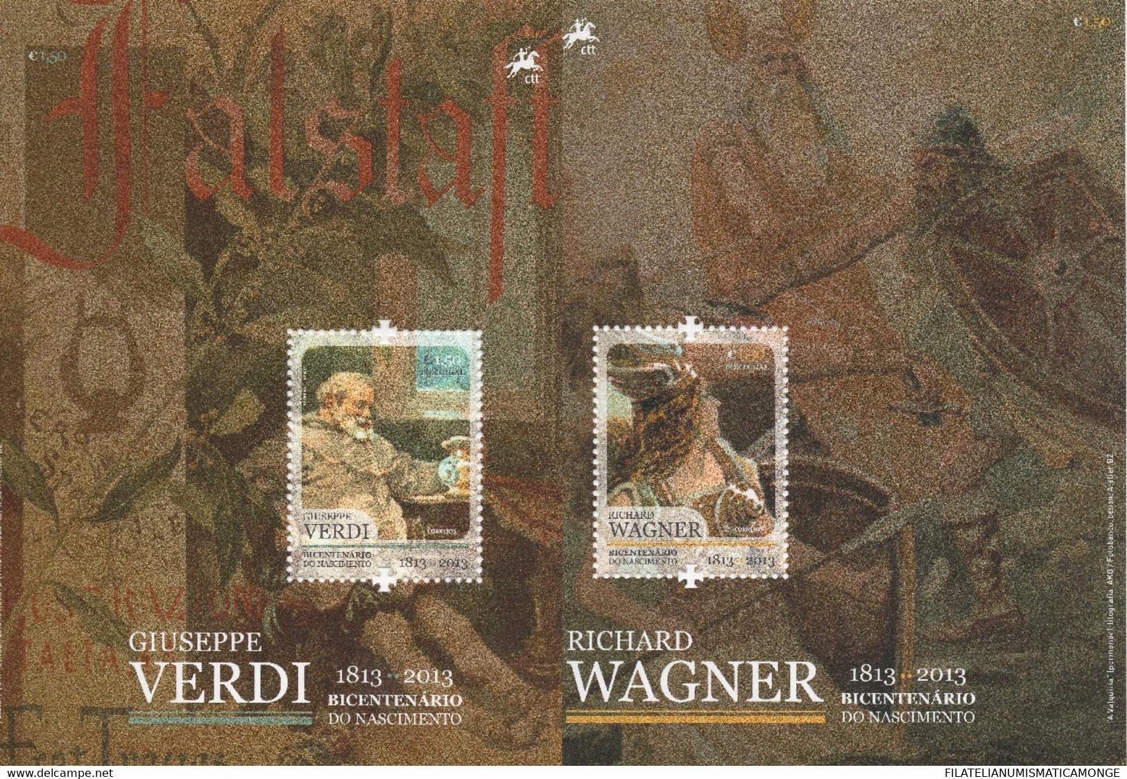 Portugal 2013 Hojas Bloque 346/47 **/MNH Bicentenario Verdi /Wagner. - Neufs