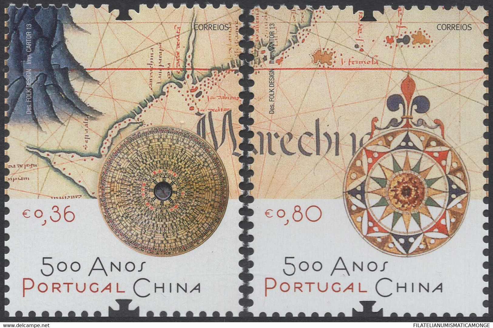 Portugal 2013 Correo 3819/20 **/MNH Intercambio Portugal - China. (2val.) - Neufs