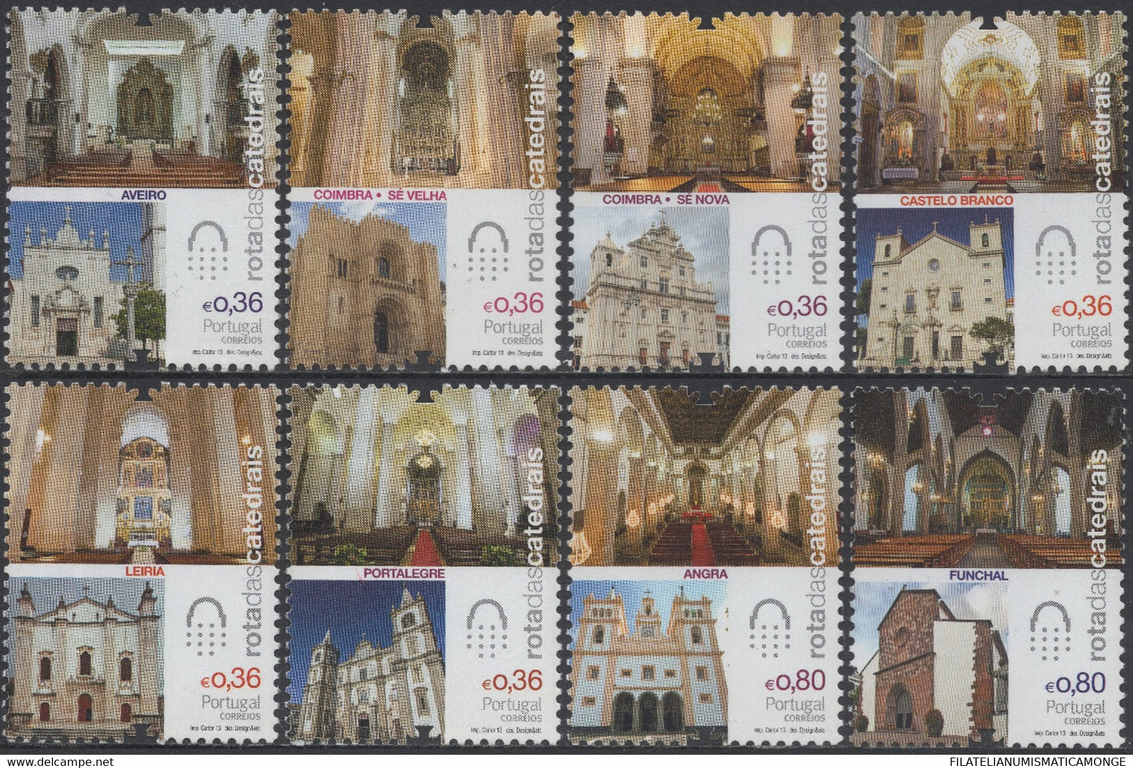 Portugal 2013 Correo 3830/37 **/MNH Catedrales II. (8val.) - Neufs