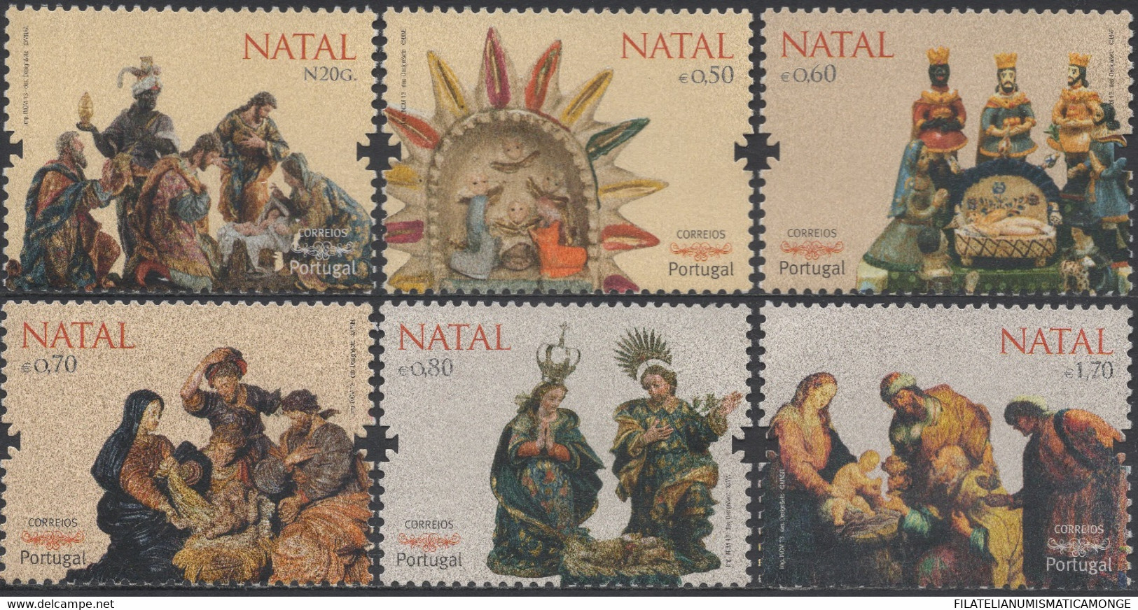 Portugal 2013 Correo 3873/78 **/MNH Navidad 2013. (5val.) - Neufs