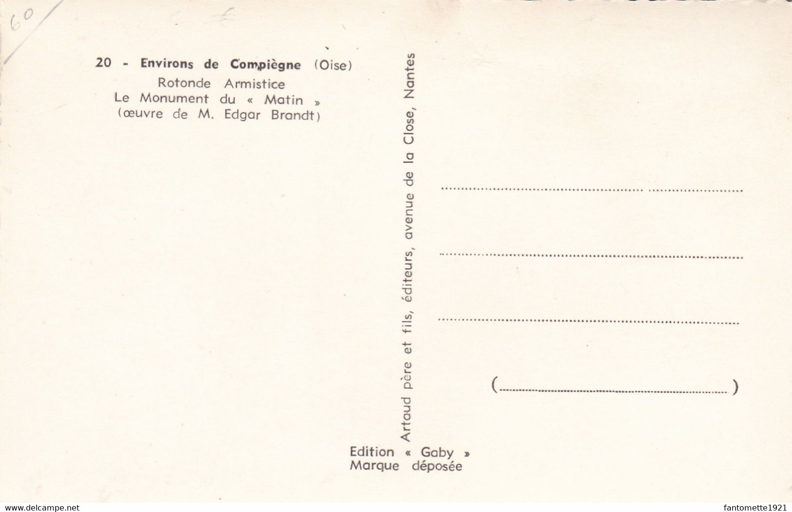 LE MONUMENT DU MATIN ROTONDE ARMISTICE (dil414) - Monuments Aux Morts