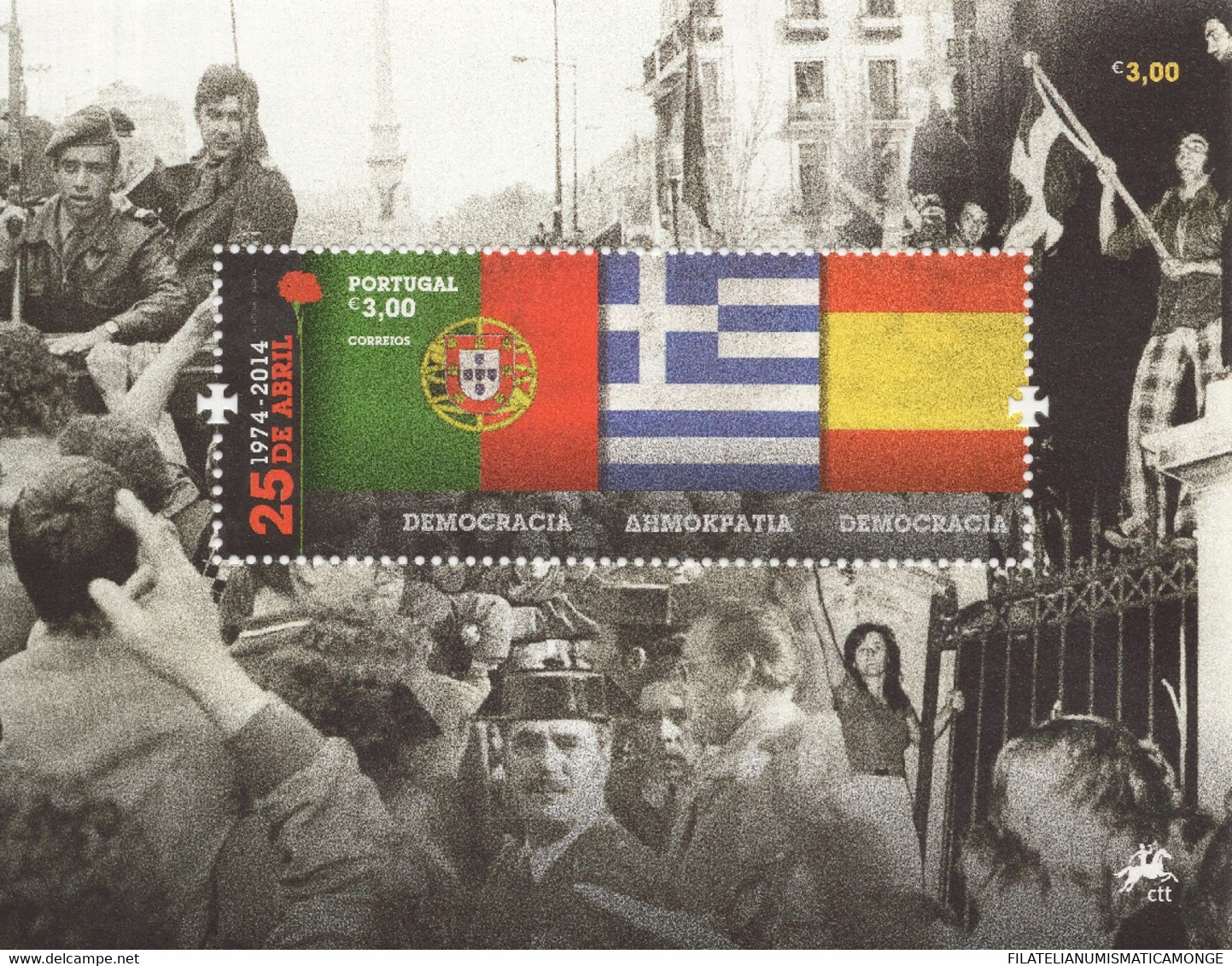 Portugal 2014 Correo 3900 HB **/MNH 40Aniv. "Revolucion De Los Claveles" 25 De - Neufs