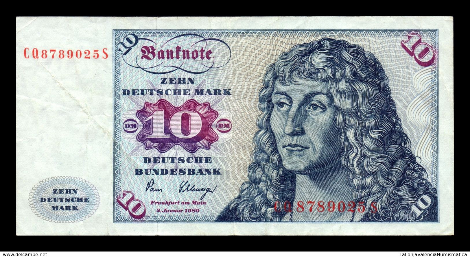 Alemania Germany Fed. Rep. 10 Deutsche Mark 1980 Pick 31d BC/MBC F/VF - 10 Deutsche Mark