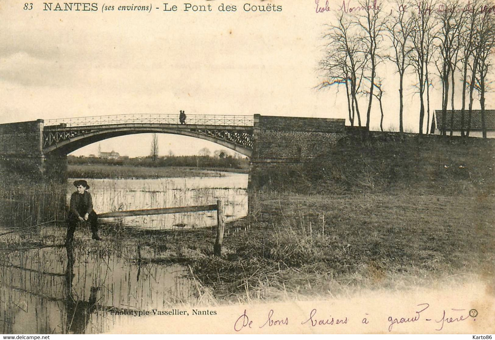 Les Couets En Bouguenais , Près Nantes * Un Coin Du Village Et Le Pont * Villageois - Bouguenais