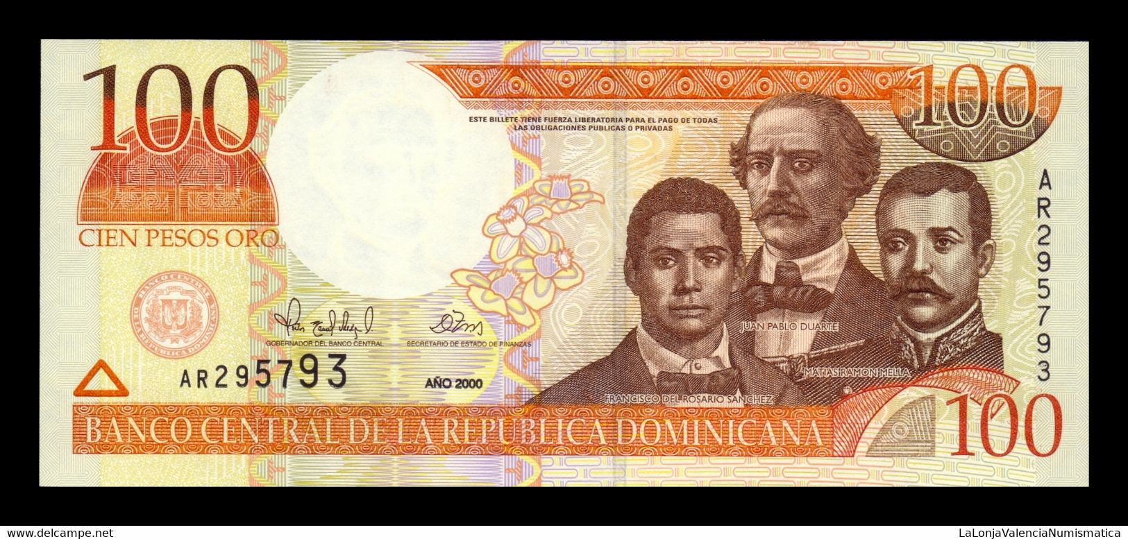 República Dominicana 100 Pesos Oro 2000 Pick 167a EBC XF - Dominicaine