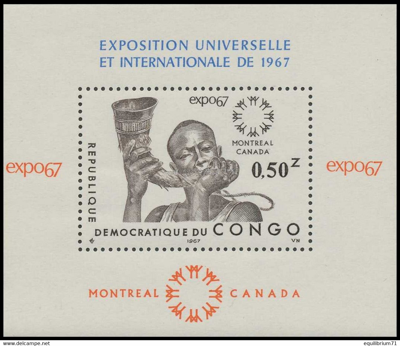 BL22**(651B) - Expo Internationale De Montréal / Montreal Internationale Expo / Montreal International Expo - CONGO - 1967 – Montréal (Canada)