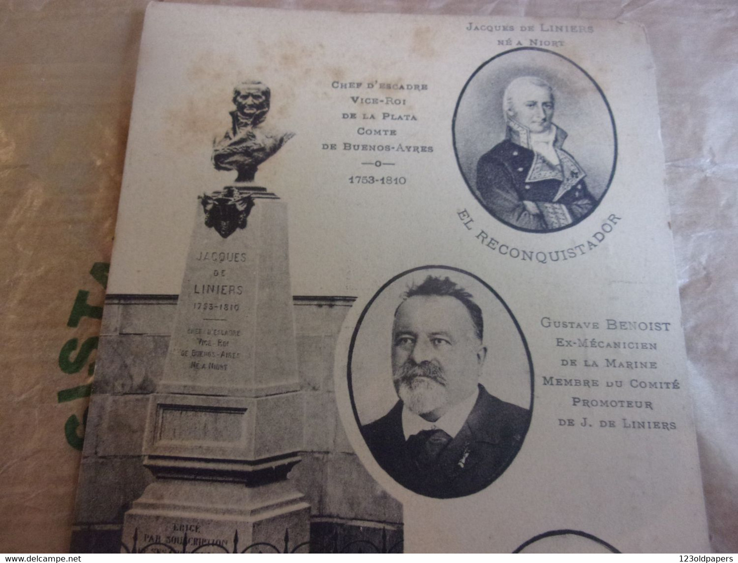 ♥️ 79 - NIORT Rare  Vue Et Bustes Autour Du Monument De Liniers GUSTAVE BENOIST PROSPER BOUNEAULT 1910 - Niort