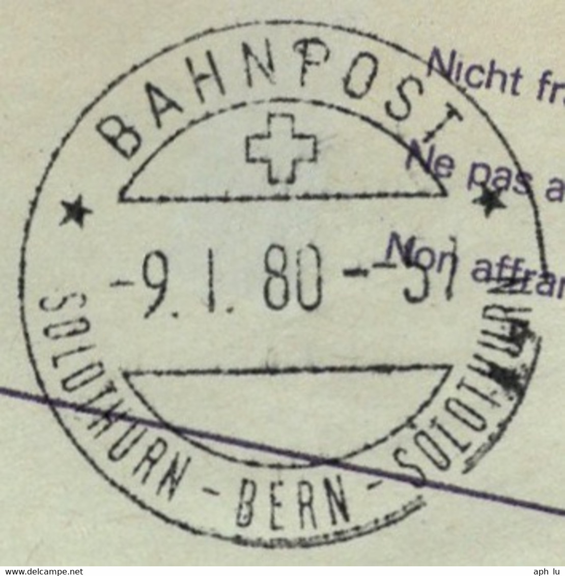 86O/28: Bahnpost "* BAHNPOST * / SOLOTHURN - BERN - SOLOTHURN "  (BP0019) - Bahnwesen