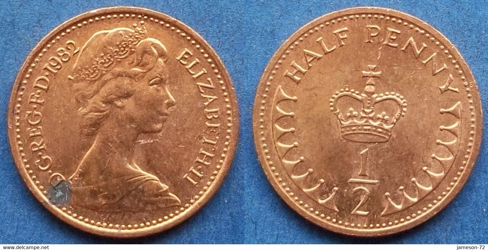 UK - 1/2 Penny 1982 KM# 926 Elizabeth II Decimal Coinage (1971-2022) - Edelweiss Coins - 1/2 Penny & 1/2 New Penny