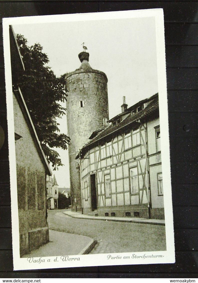 DR: Ansichtskarte Von Vacha A. D. Werra Mit Partie Am Storchenturm Um 1925 - Vacha