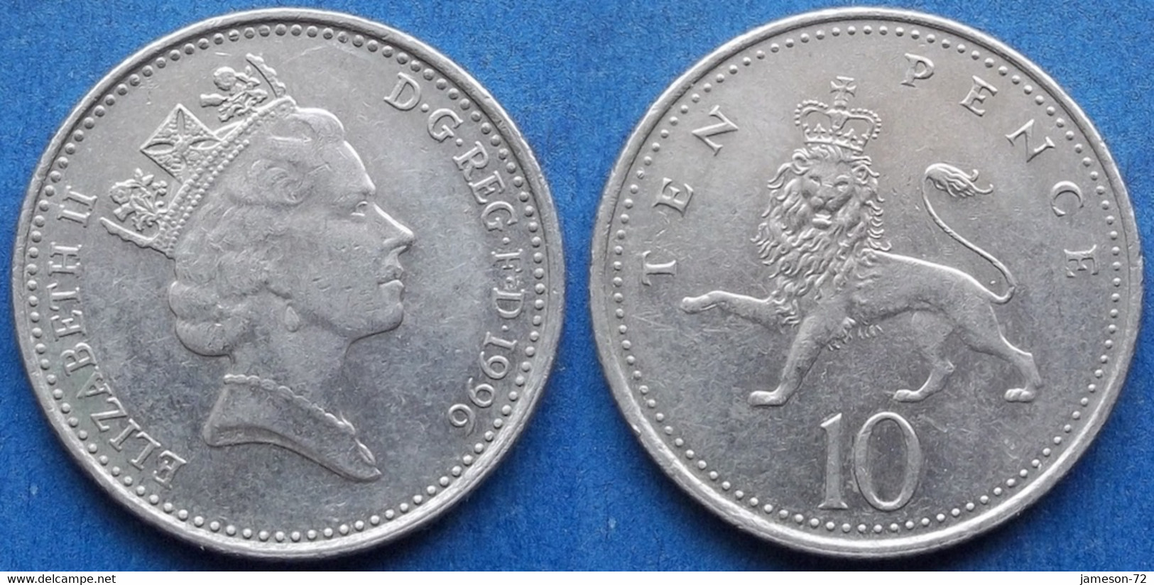 UK - 10 Pence 1996 "Crowned Lion" KM# 938b Elizabeth II Decimal Coinage (1971-2022) - Edelweiss Coins - 10 Pence & 10 New Pence
