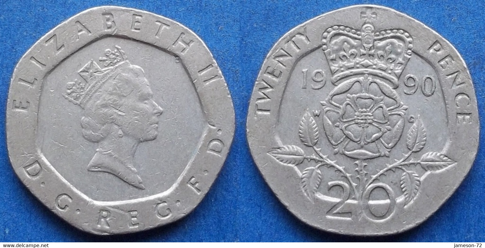 UK - 20 Pence 1990 "Crowned Rose" KM# 939 Elizabeth II Decimal Coinage (1971-2022) - Edelweiss Coins - 20 Pence