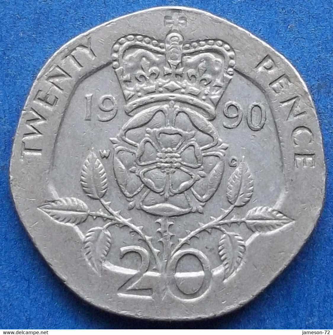 UK - 20 Pence 1990 "Crowned Rose" KM# 939 Elizabeth II Decimal Coinage (1971-2022) - Edelweiss Coins - 20 Pence