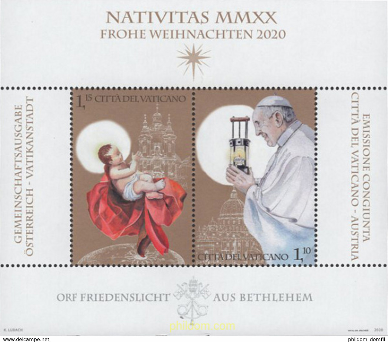 637666 MNH VATICANO 2020 NAVIDAD - Usados