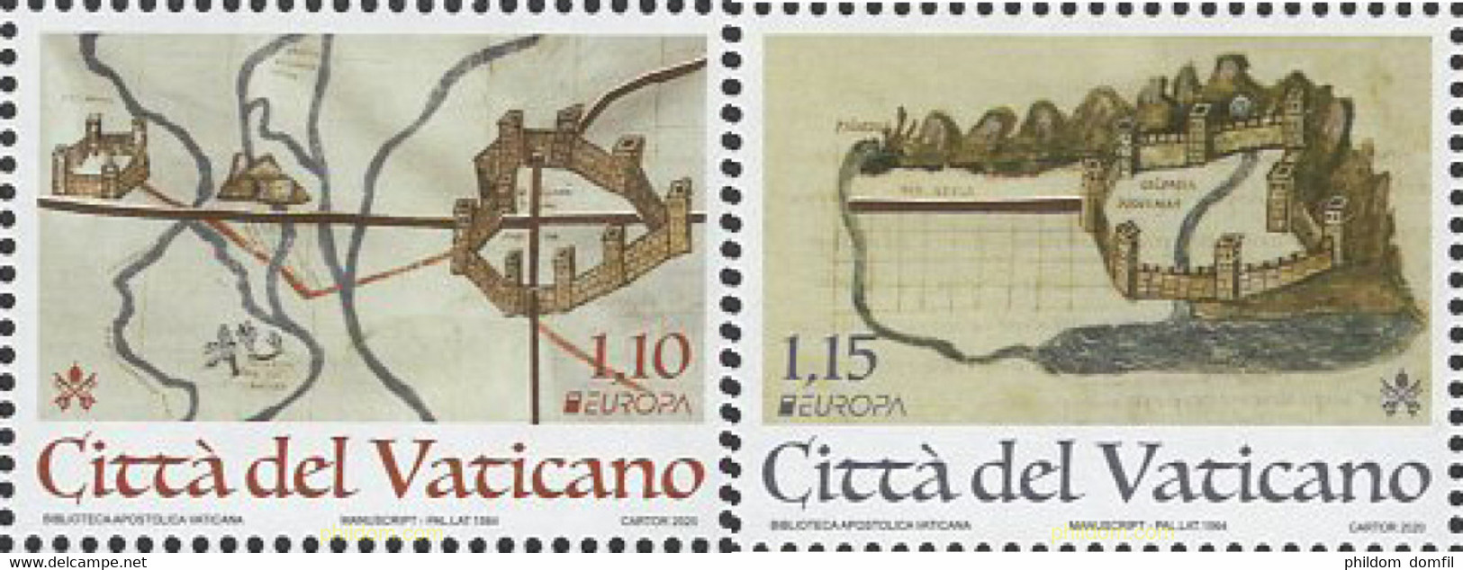 637672 MNH VATICANO 2020 ANTIGUAS RUTAS POSTALES. EUROPA - Usados