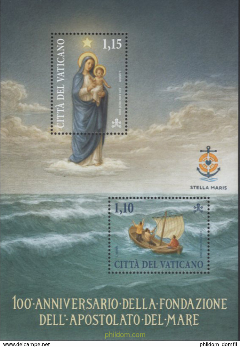 652557 MNH VATICANO 2020 CENTENARIO DEL APOSTULADO DEL MAR - Usados