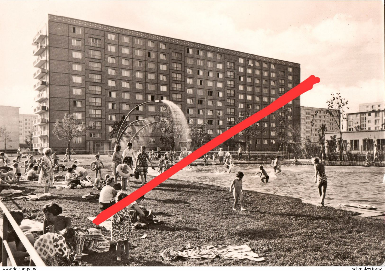 AK Berlin Friedrichshain Kinderbad Freibad Schwimmbad Bad Am Haus Des KIndes Strausberger Platz Karl Marx Allee DDR - Friedrichshain