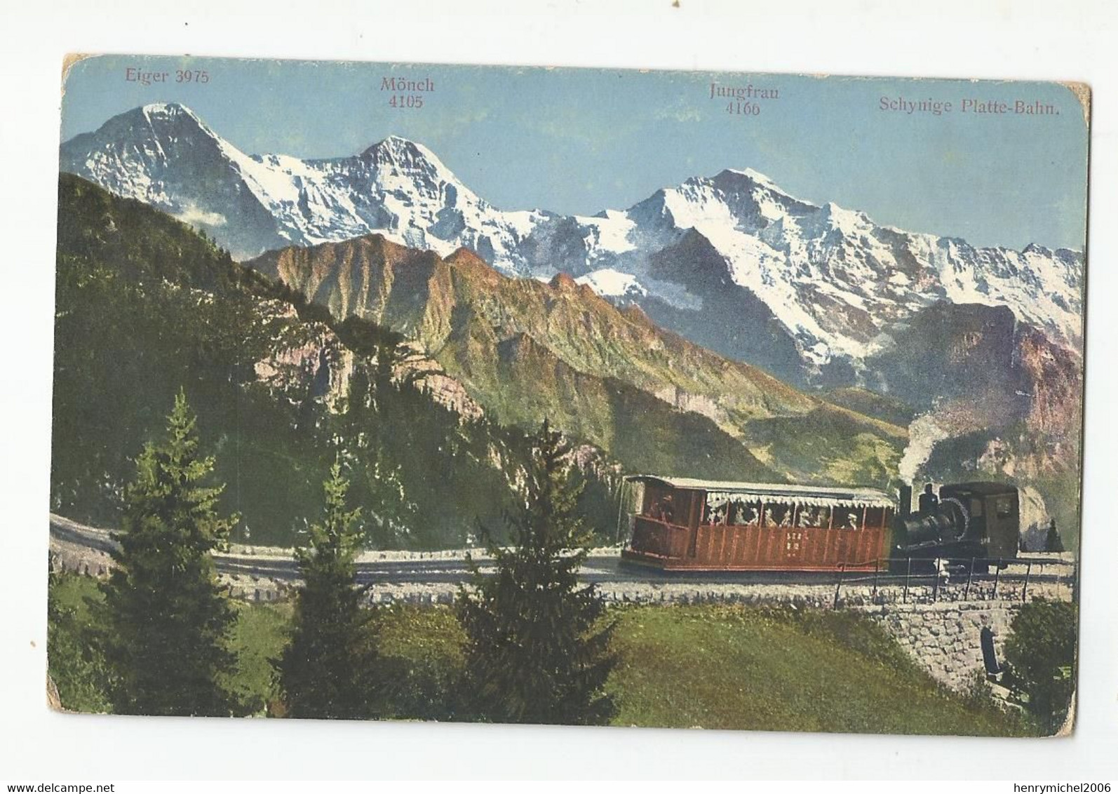 Suisse Be Berne Train Locomotive Vapeur Ligne Chemin De Fer Eiger Monch Jungfrau Bahn.. Ed Schild Bichsel Brienz 3077 - Berne