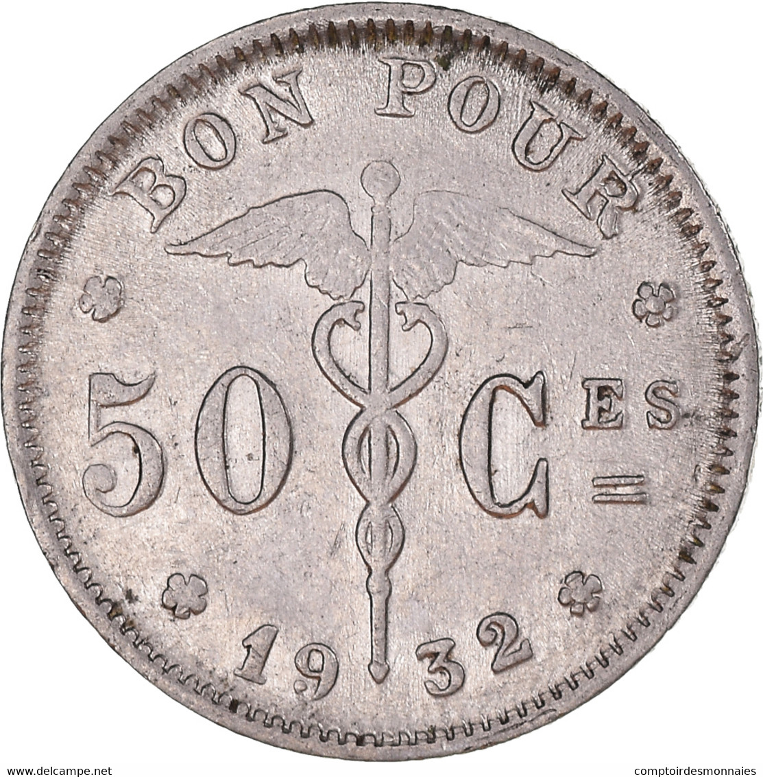Monnaie, Belgique, 50 Centimes, 1932, TTB, Nickel, KM:87 - 50 Cent
