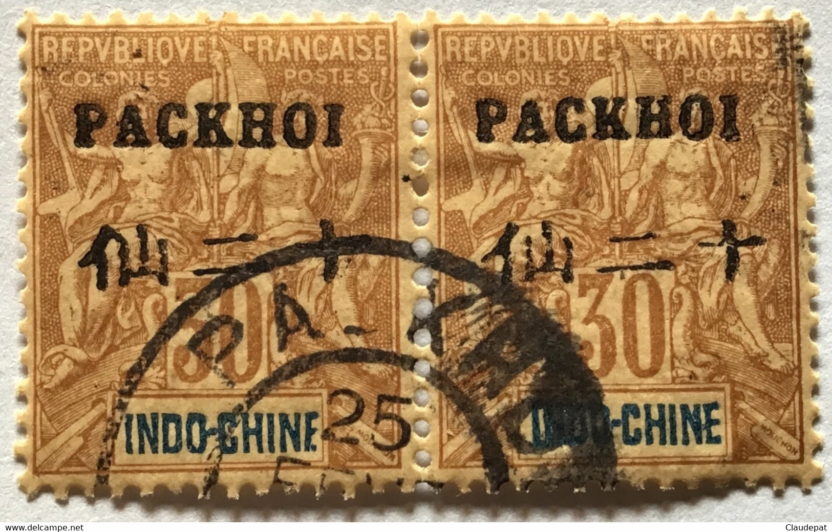 PAKHOI 1902 PAKHOI N°10, 30C, Oblitéré Sans Charnière, Par Paire - Neufs
