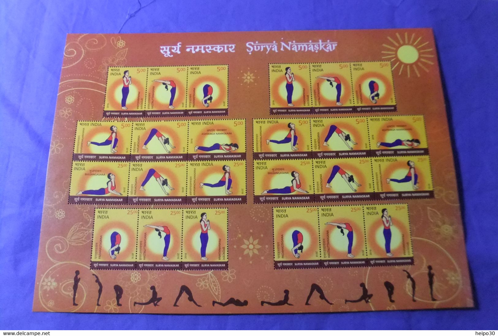 2016 Michel Nr. 2966-2977 SHEETLET SURYA NAMASKAR , INTERNATIONAL YOGA DAY . MNH - Blocchi & Foglietti