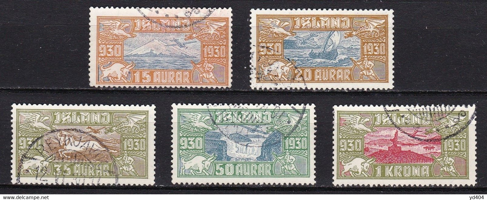 IS314 – ISLANDE – ICELAND – 1930 – PARLIAMENT MILLENARY – SG # 174/8 USED 460 € - Aéreo