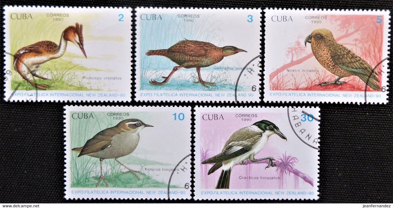 Timbres De  Cuba 1990 Birds - International Stamp Exhibition "NEW ZEALAND ''90"  Y&T N° 3044 à 3048 - Gebruikt
