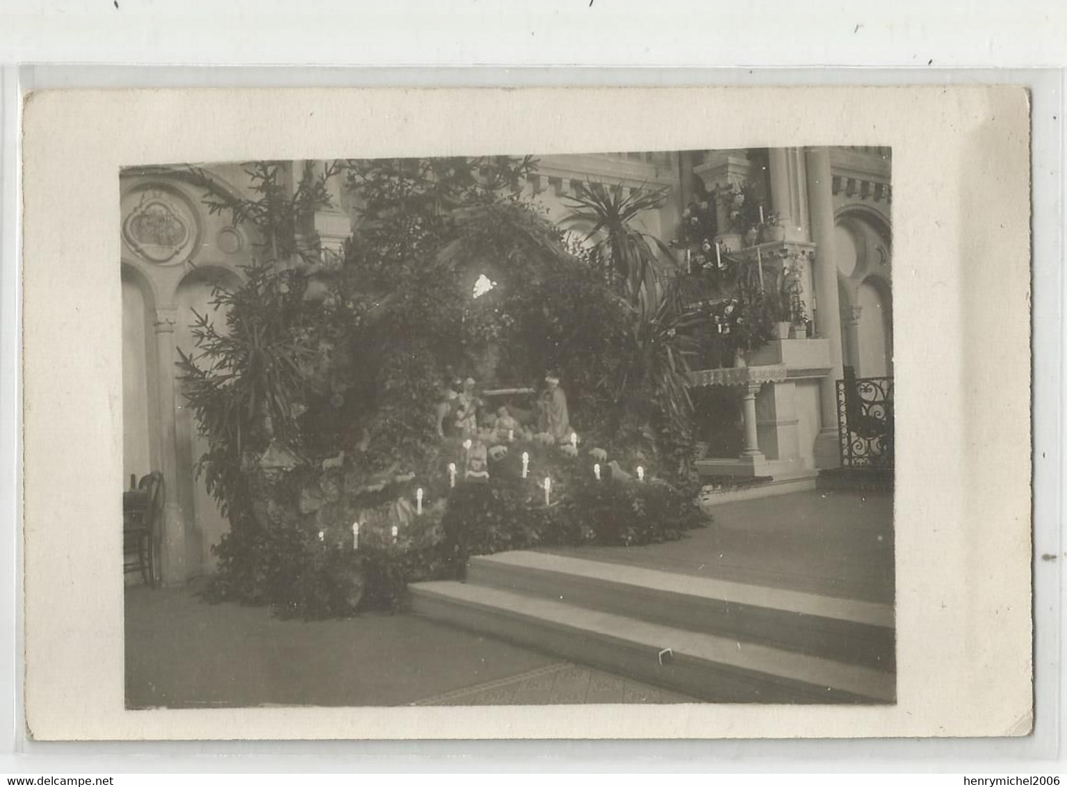 54 Cachet Haroué Crèche Dans église Pour Institutrice De Droitaumont  Par Jarny 1930 Carte Photo - Other & Unclassified