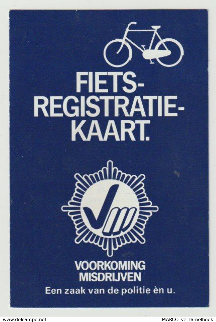 Fiets Registratiekaart Voorkoming Misdrijven Een Zaak Van De Politie 1983 Ketelaars Mierlo-hout (NL) - Police & Gendarmerie